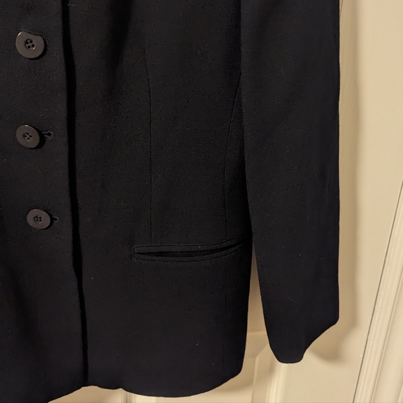 Jones New York Black 100% Worsted Wool Blazer Jacket (Size 6) - Picture 8 of 12